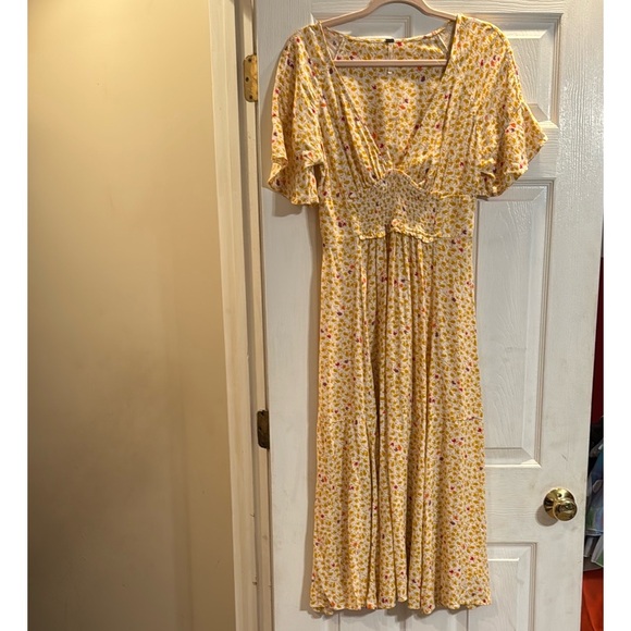 Free People Floral Yellow Dress - Picture 2 of 3